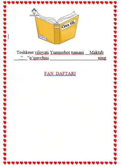 Maktab o'quvchilari uchun Daftar jilti