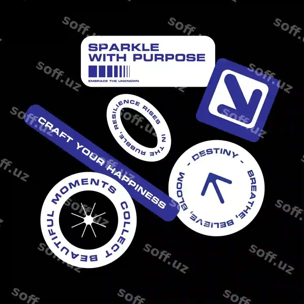 Stiker shablon estetik iqtiboslar bilan bezatilgan grafik dizayn | Sticker template decorated aesthetic quotes graphic design