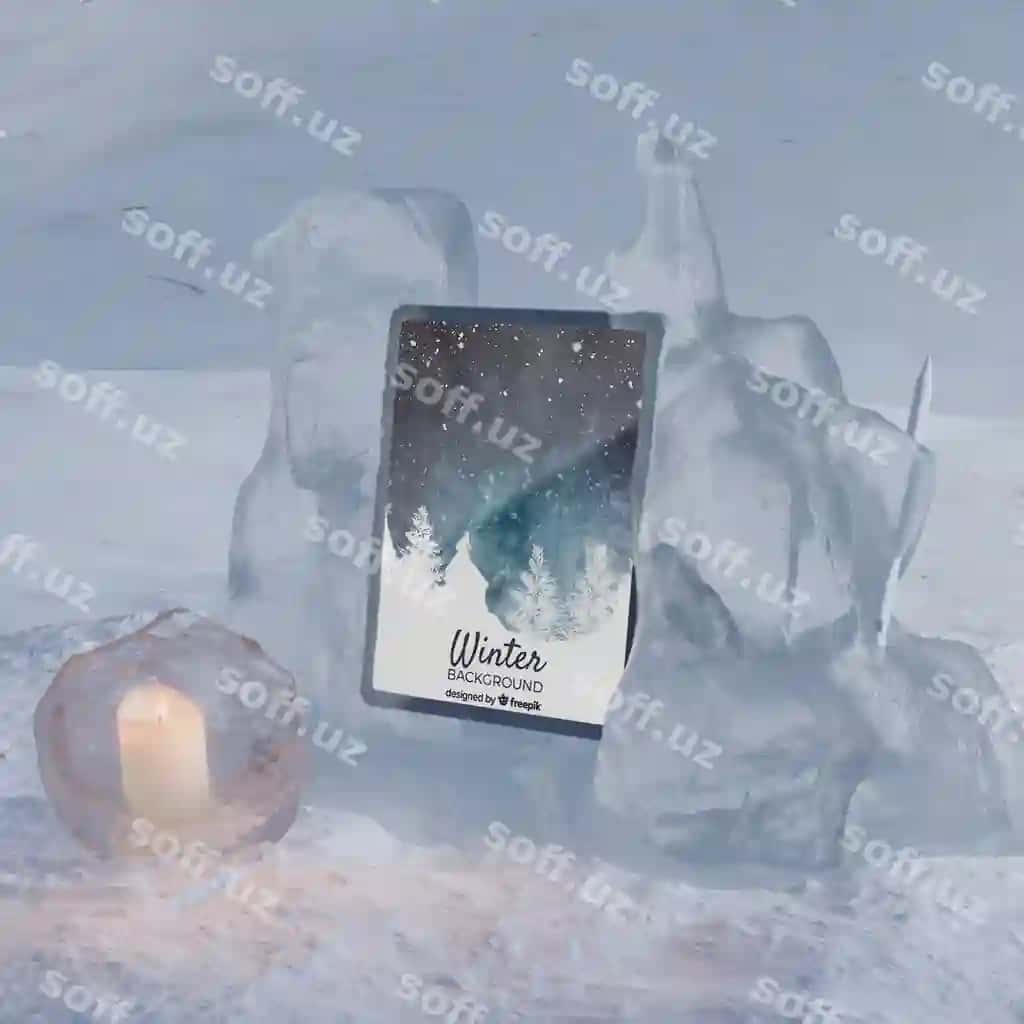 Planshet qish muzlangan sahna | Tablet winter frozen scene