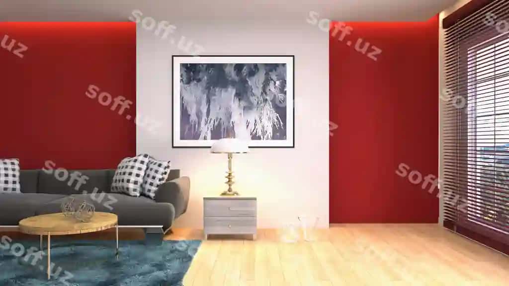 Illustratsiya mehmonxona ichki dekoratsiyasi | Illustration living room interior