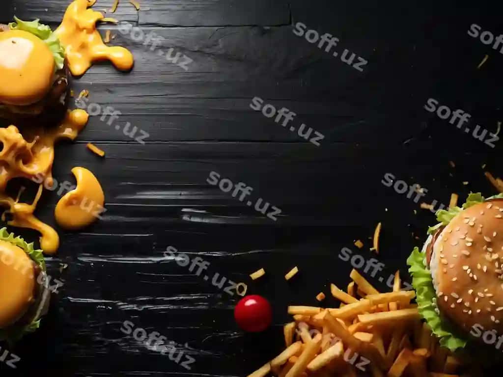 Burger with black wooden background | Burger with black wooden background