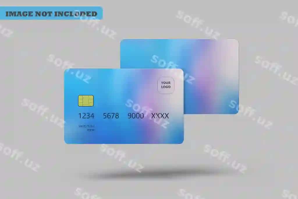 Ikki debit karta namunasi old va orqa tomonlari | Double debit card mock up front back