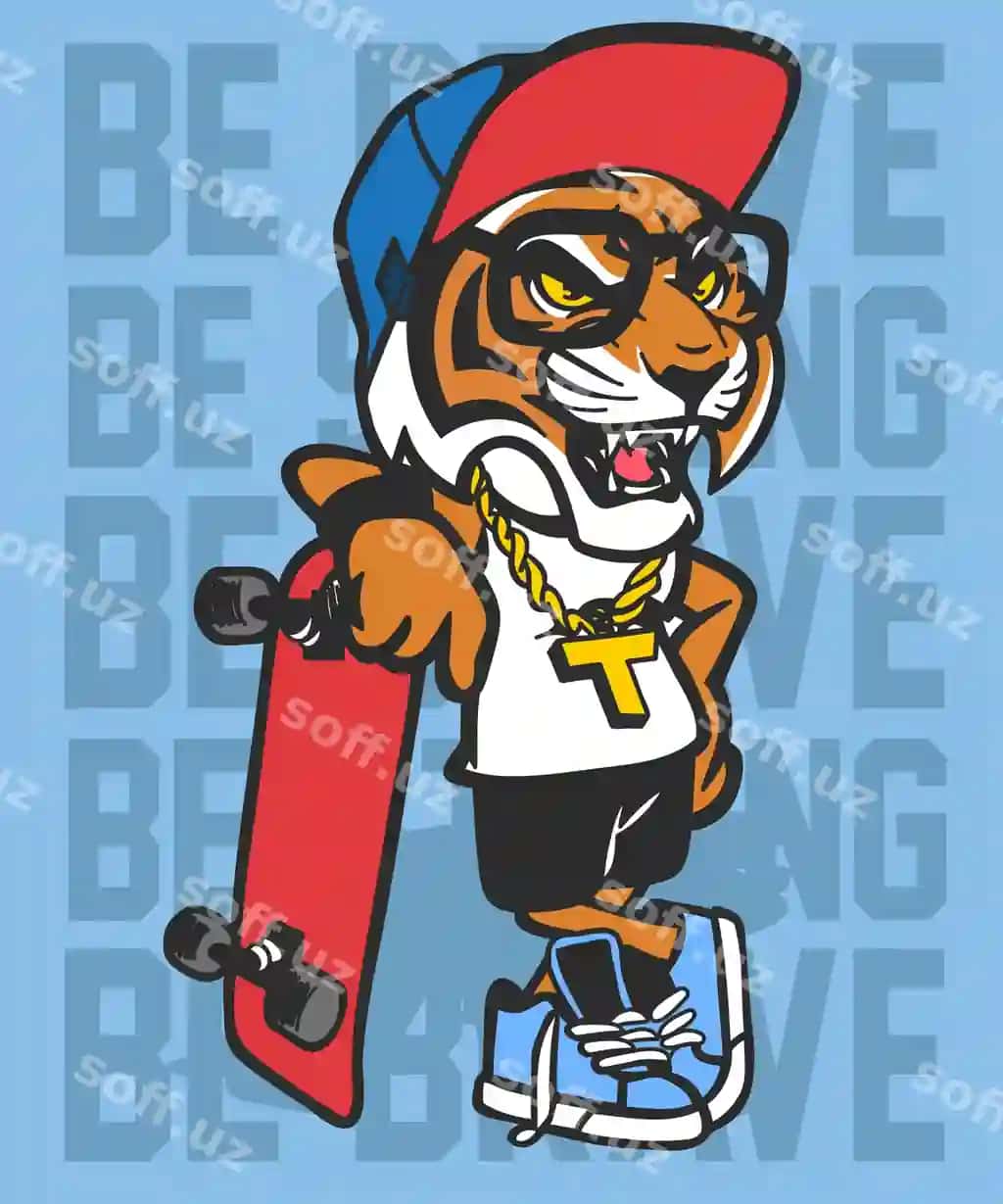 Ajoyib buzma skateboard qilayotgan | Cool tiger skateboarding