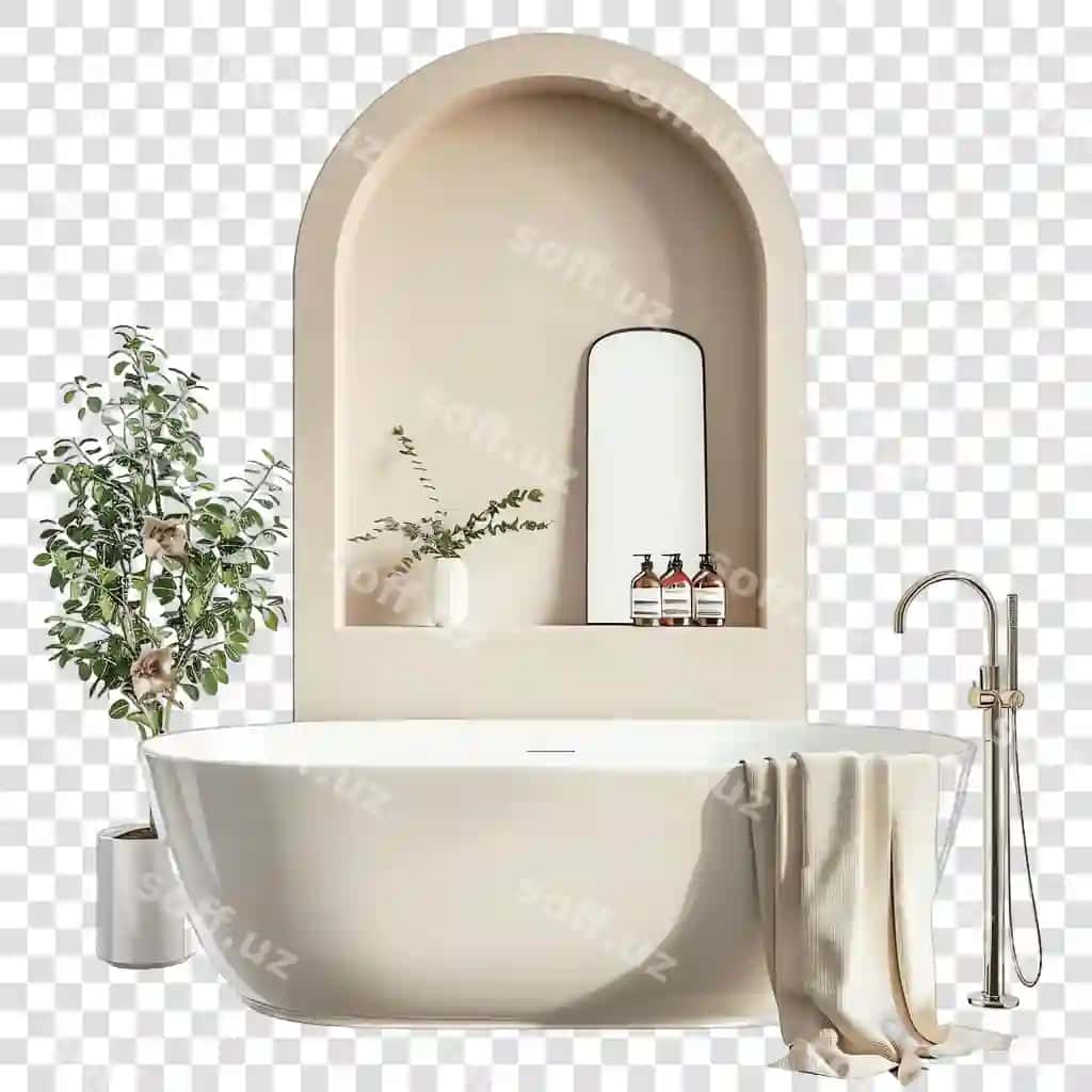 Hammom ichki chayqatma va vanna aksessuarlari realistik | Bathroom interior with sink bathtub accessories realistic