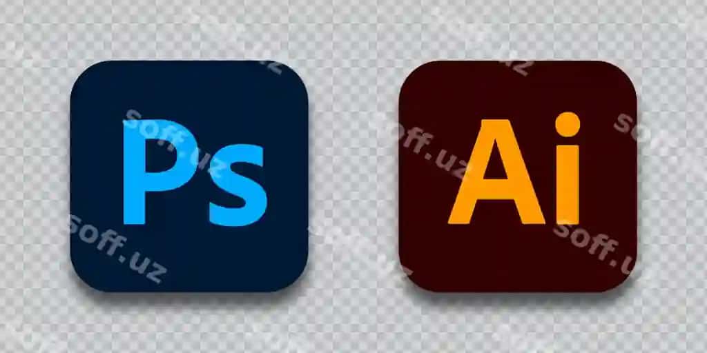Adobe Illustrator Photoshop dasturiy ta'minot ikonasi EPS | Adobe illustrator photoshop software icon eps