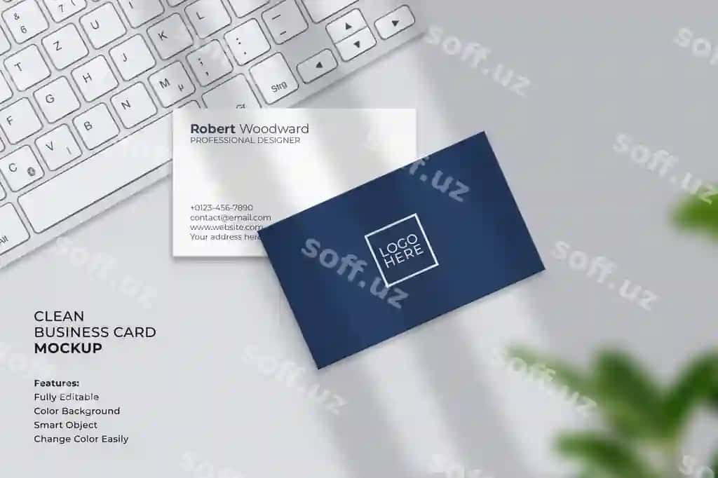 Toza zamonaviy biznes karta mockup | Clean modern business card mockup