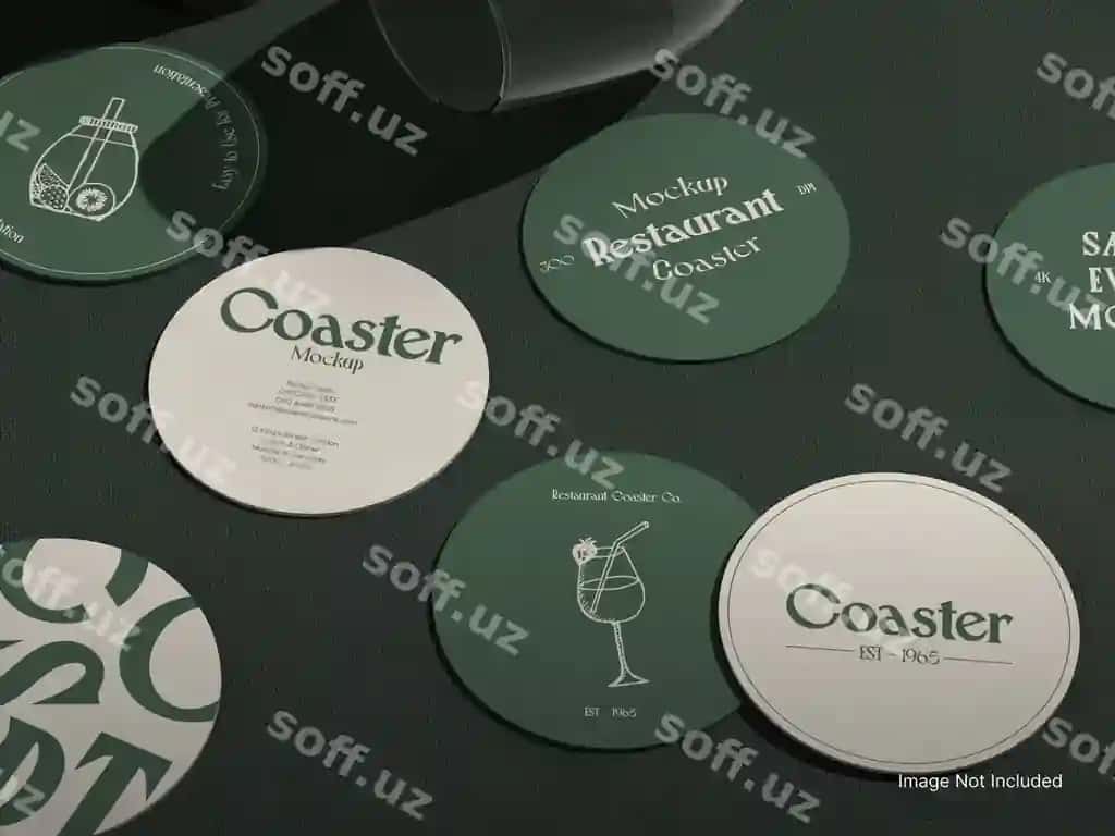Ichimlik restoran kostry mockup | Drink restaurant coaster mockup