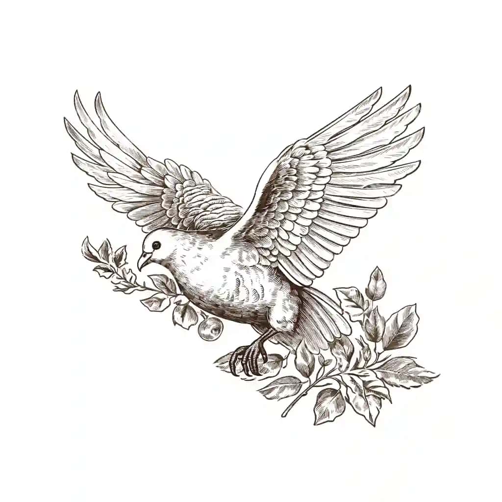 Uçuvchi qush umid e'tiqo's san'at chiqimli tahrir qiluvchi illustratsiya vektor | Flying dove hope faith art detailed editable illustration vector