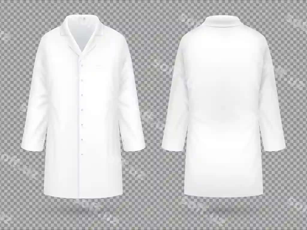 Haqiqiy oq tibbiy laboratoriya kostumi, Shifoxona kasblashgan kostumi | Realistic white medical lab coat hospital professional suit