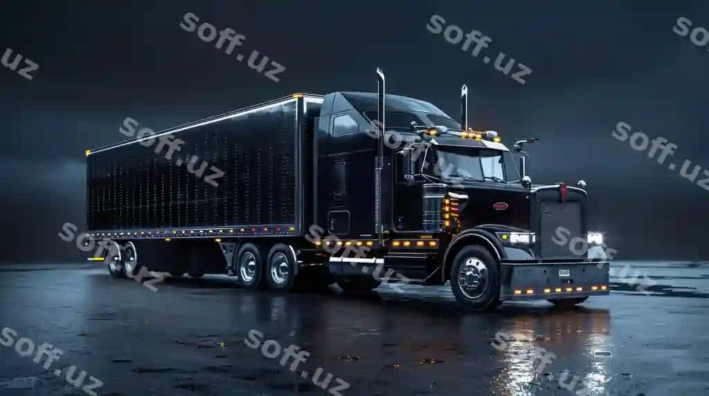 Qora yuk avtomobilı | Black semitruck