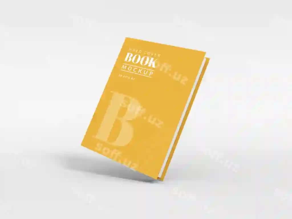 Qattiq mukattoli kitob varaqi mockup | Hardcover book cover mockup