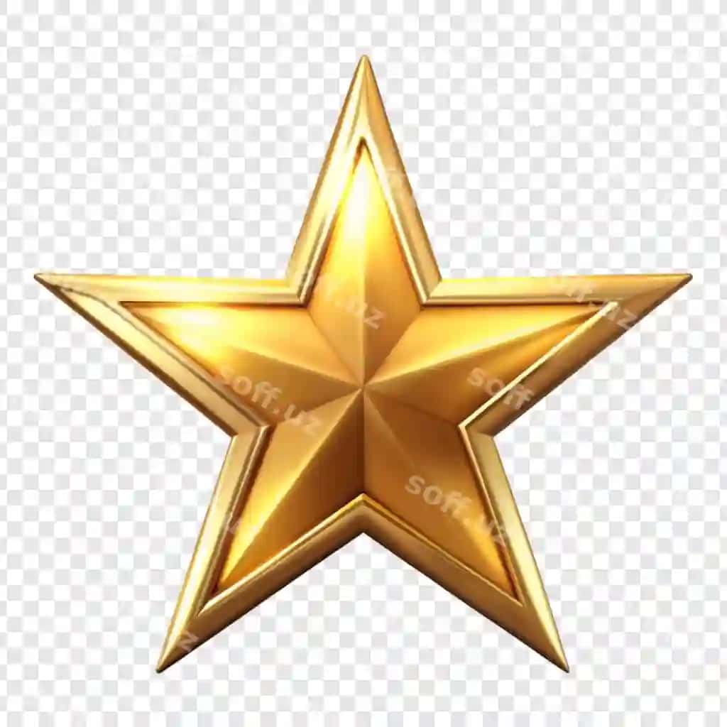 Oltin yulduzlar ajraltirilgan shaffof orqa fonda | Golden stars isolated transparent background