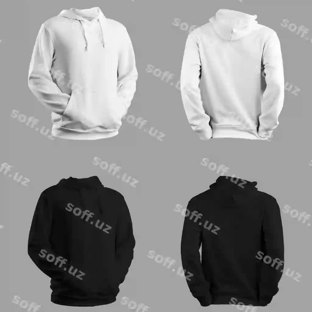 Bepul vektor oq qora halat illustratsiya komplekti | Free vector white black hoodie illustration set