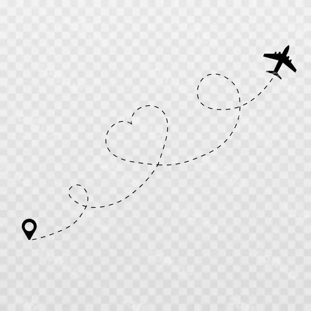 Nuqtali yuraklar turmosh sayohati turmosh samolyoti nuqtali yo'llar | Dotted hearts honeymoon trip honeymoon airplane dotted tracks