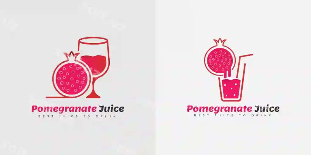 Anor suvi logo vektor dizayn shabloni | Pomegranate juice logo vector design template