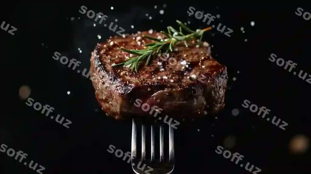 Suvidli grilllangan steyk rozmarin tuz bilan | Juicy grilled steak with rosemary salt