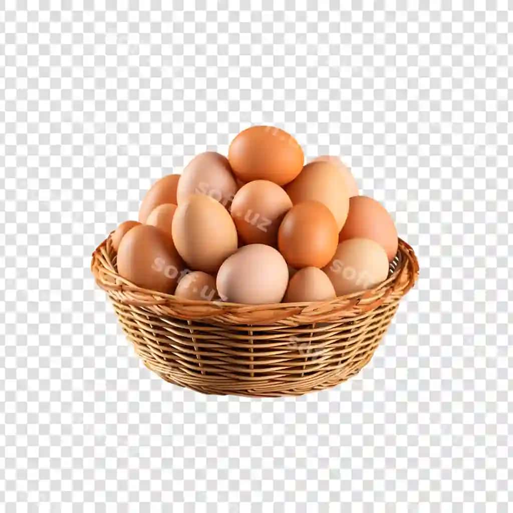 Tuxumlar savat shaffof orqa fonda | Eggs basket transparent background