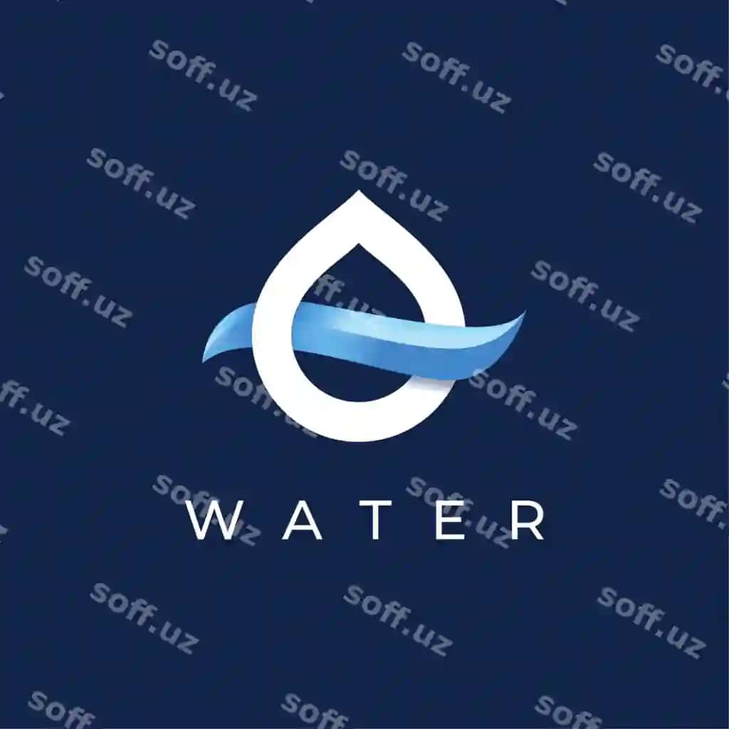 Suv to'lqiqi logotip dizayni ramz suv gilazi to'lqiqi 3D logotip shablon | Water wave logo design symbol water drop wave 3d logo template