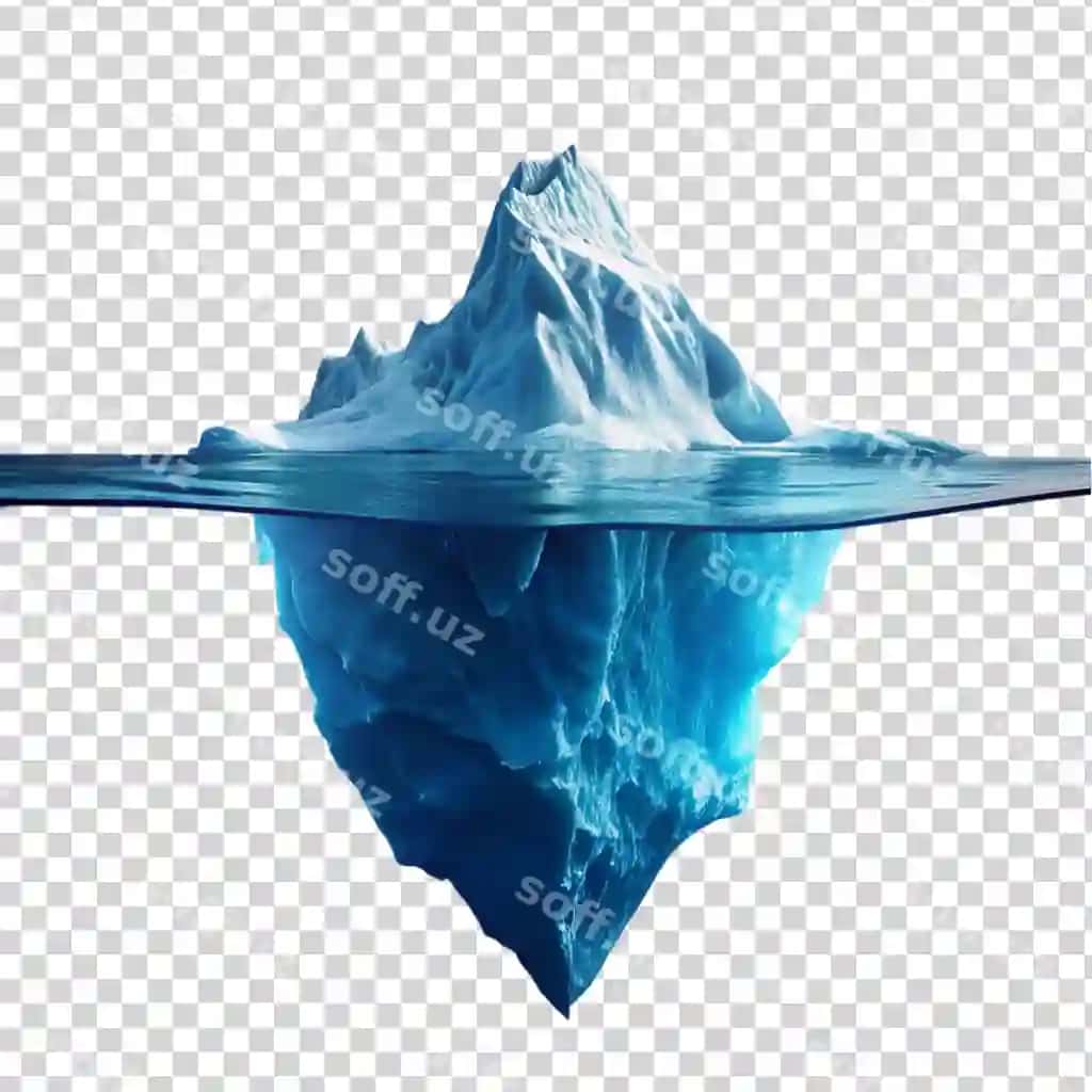 Yaqin murojaat shilliq shaffof fonda joylashgan bergilik | Closeup iceberg isolated transparent background