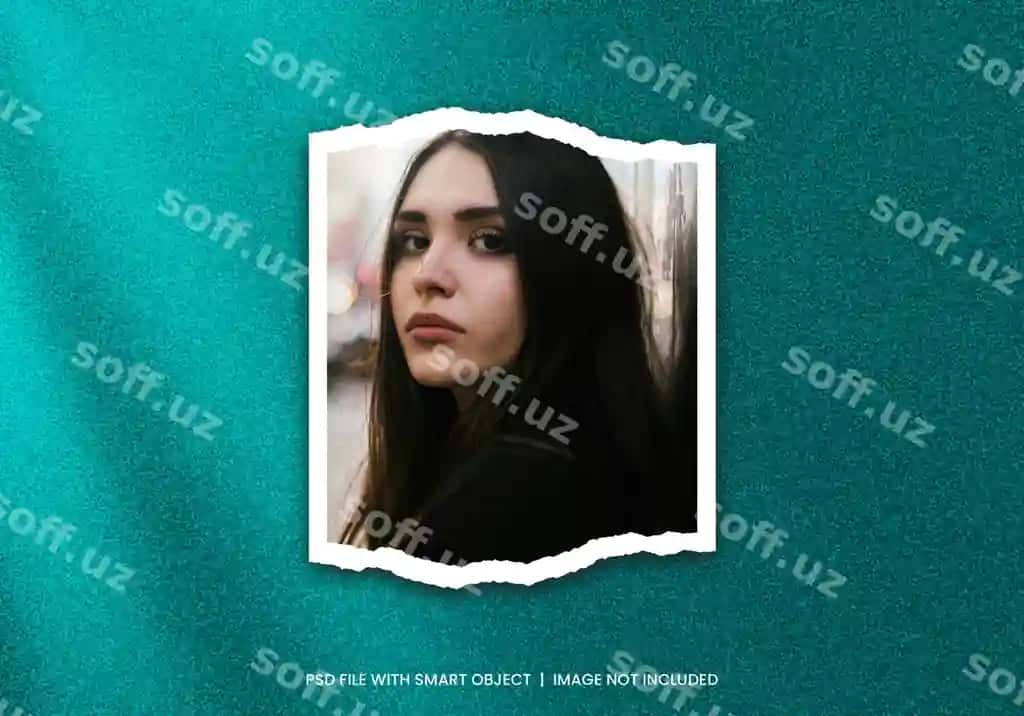 Yirtilgan Polaroid fotosurat ramkasi komplekti namuna premium PSD | Torn polaroid photo frame set mockup premium psd
