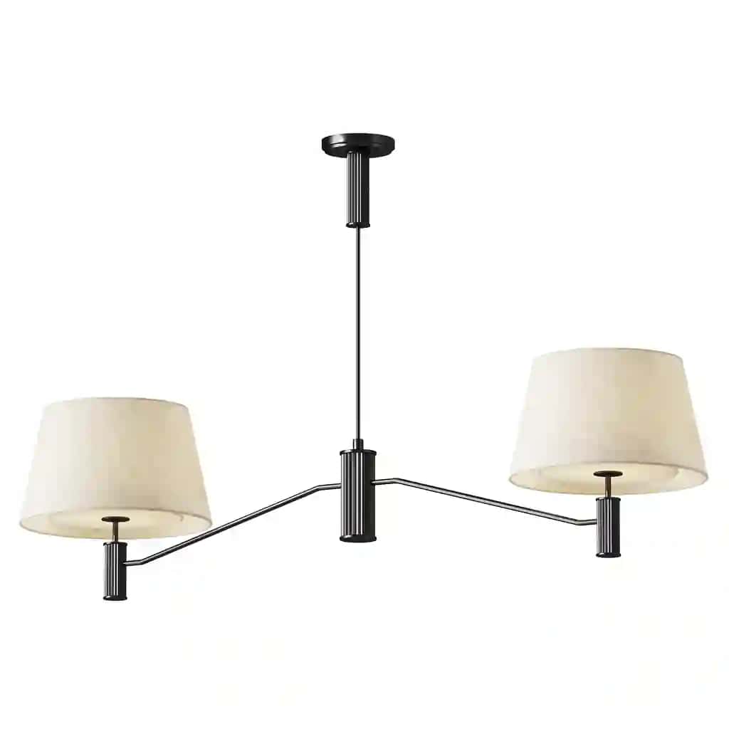 Black Fabric Double Ceiling Lamp