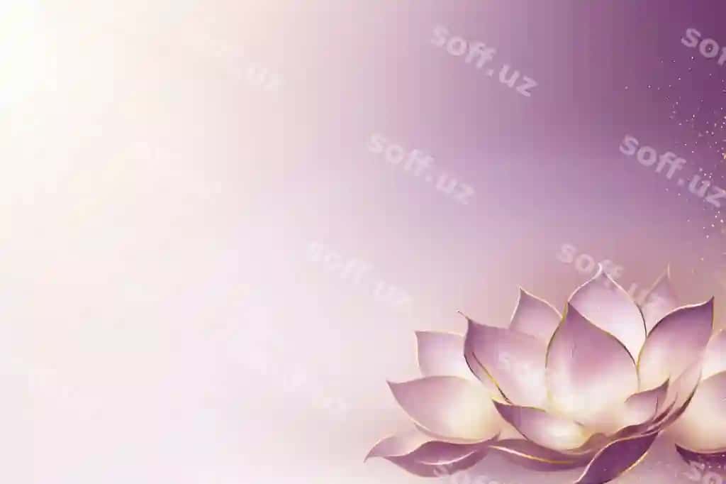 Oltin lotus gul naqshli binafsha fon | Gold lotus flower pattern purple background