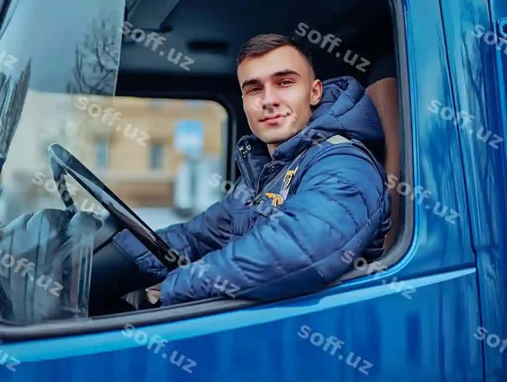 Man ko'k jaket kiygan, mashinada o'tirmoqda. AI tomonidan yaratilgan. | Man blue jacket is sitting car ai generated