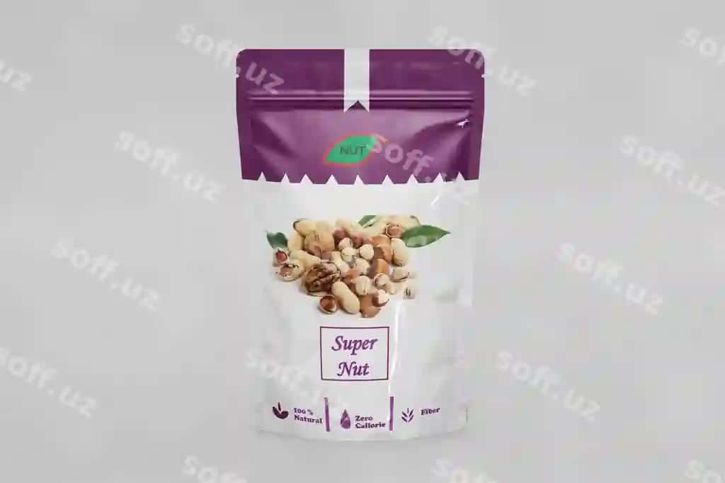 Plastik poʻchcha ovqat uchun qadoqlash namunasi | Plastic pouch food packaging mockup