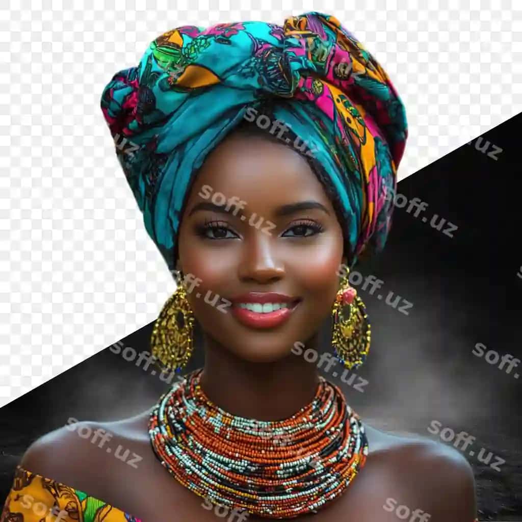 Ayol rangli chokha boshida | Woman with colorful turban her head