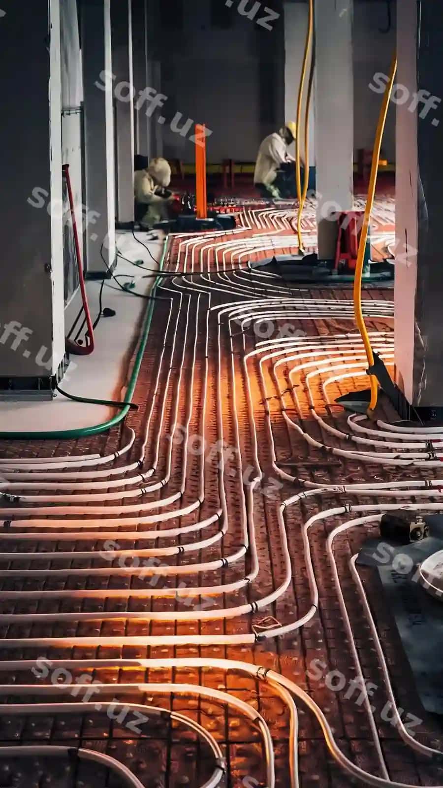 Bino osti isitish tizimini o'rnatish | Installation underfloor heating system building