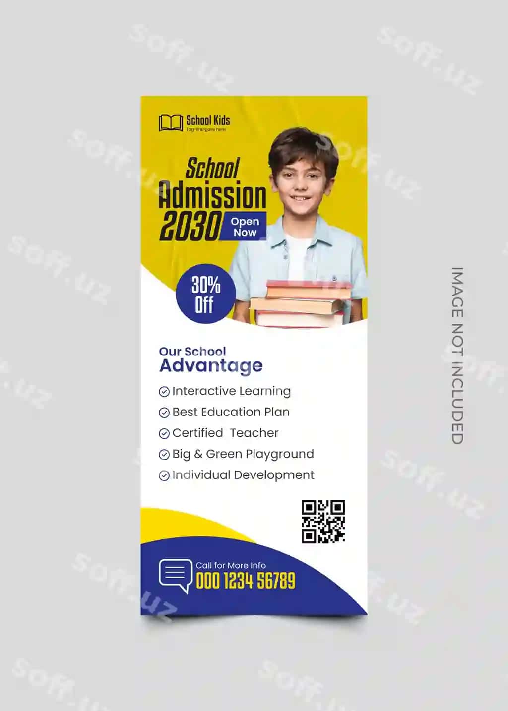 Maktab bolalari uchun aylanma baner dizayni | School kids rollup banner design