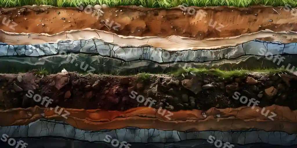 Illustratsiya yer qatnları orqa fon | Illustration soil layers background