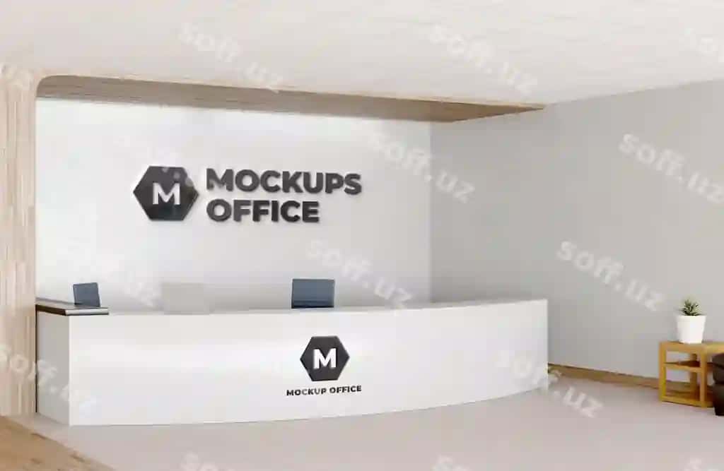 Ofis qabul mockup dizayni | Office reception mockup design