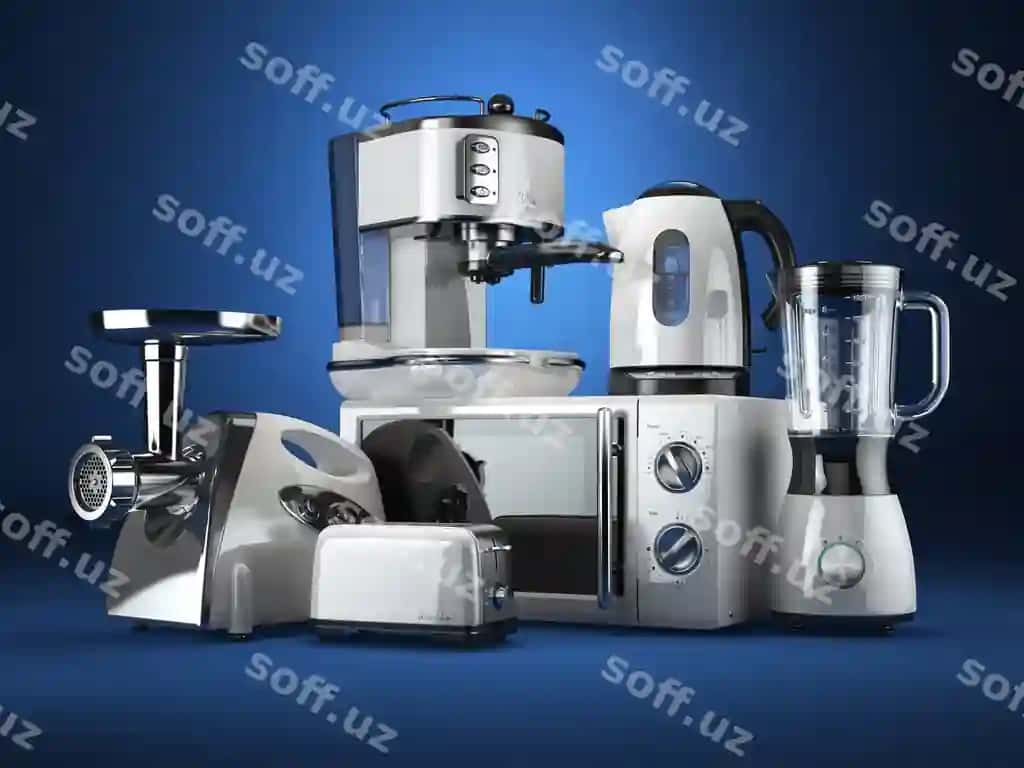 Oshxona jihozlari blender toster kofe mashinasi go'sht maydalagich mikroto'lqinli pech choynak 3d | Kitchen appliances blender toaster coffee machine meat ginder microwave oven kettle 3d