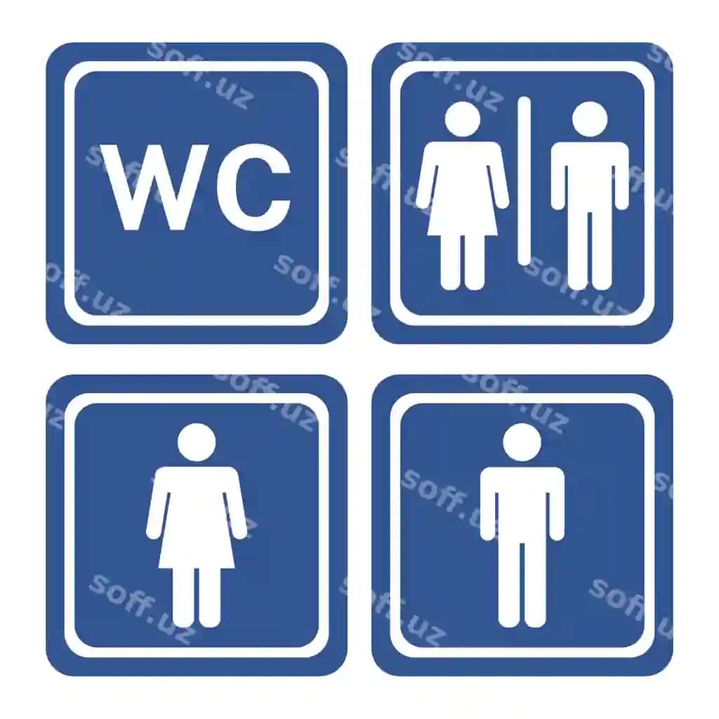 Hone belgilar vektor to'plami | Set toilet signs vector