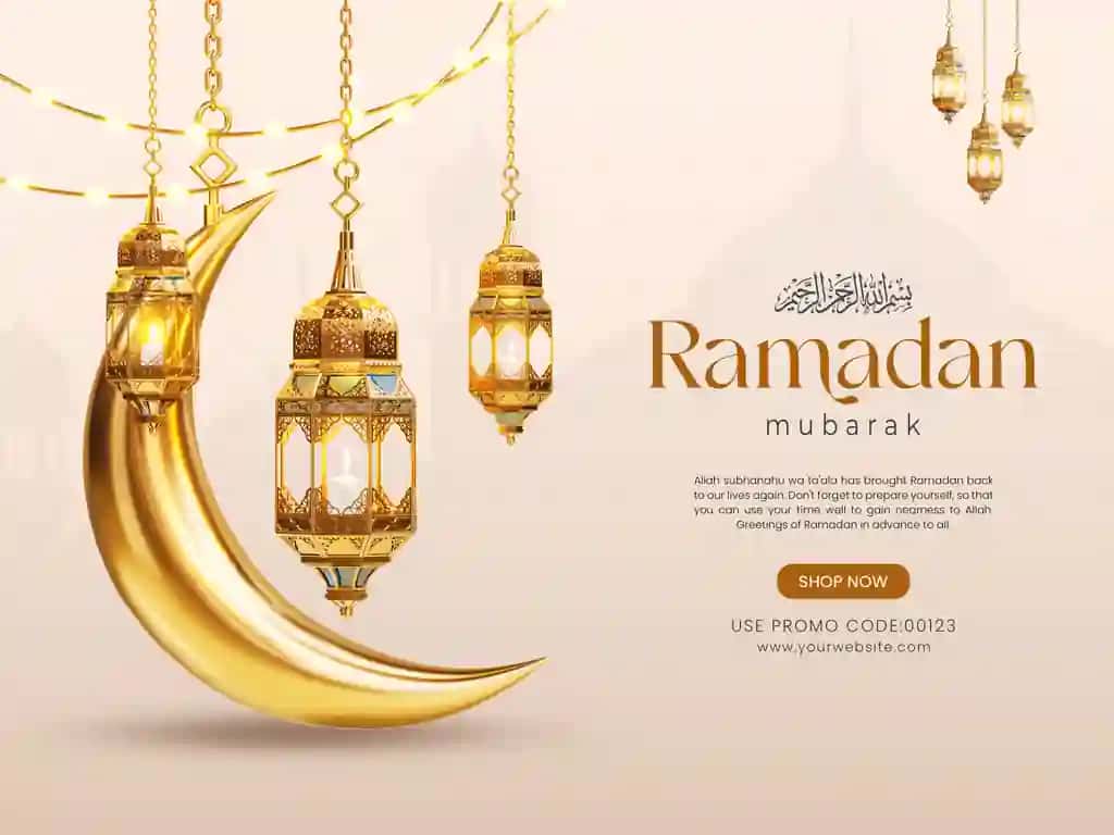 3D ramazon kareem ijtimoiy media banner shabloni Islomiy yarim oy bilan | 3d ramadan kareem social media banner template with crescent islamic