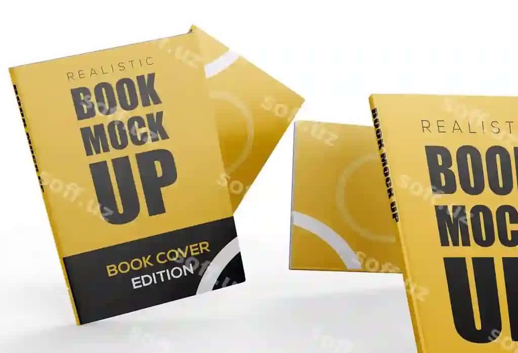 3D kitob mockup dizayni izolyatsiyalangan | 3d book mockup design isolated