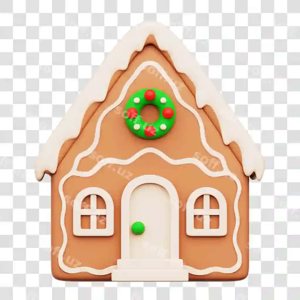 Rojdestvo zirvak shirinlik uch o'lchovli ikonka ajralgan shaffof fonda | Christmas gingerbread cookie 3d icon isolated transparent background