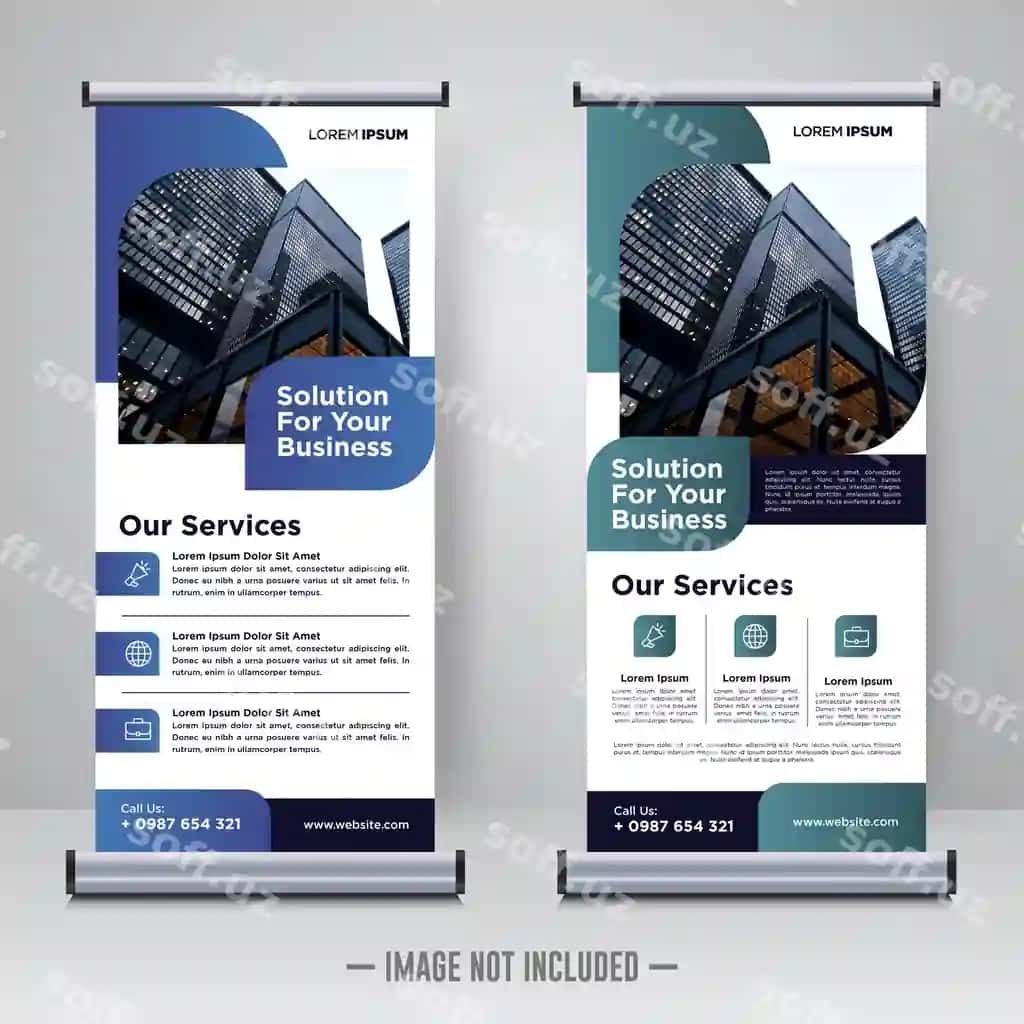 Korporativ roolup x baner dizayn shabloni | Corporate rollup x banner design template