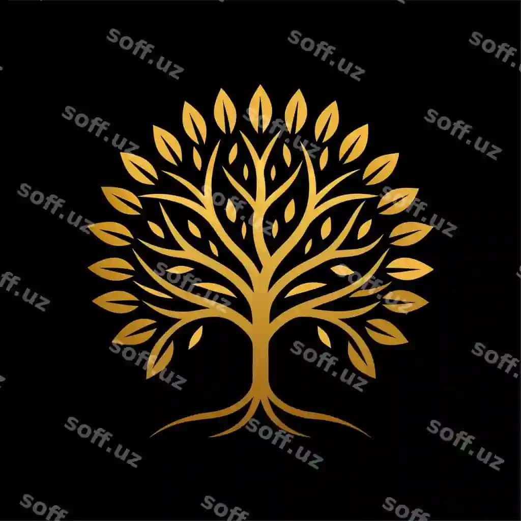 Boylik oltin daraxt logotip dizayn kontseptsiyasi | Luxurious golden tree logo design concept