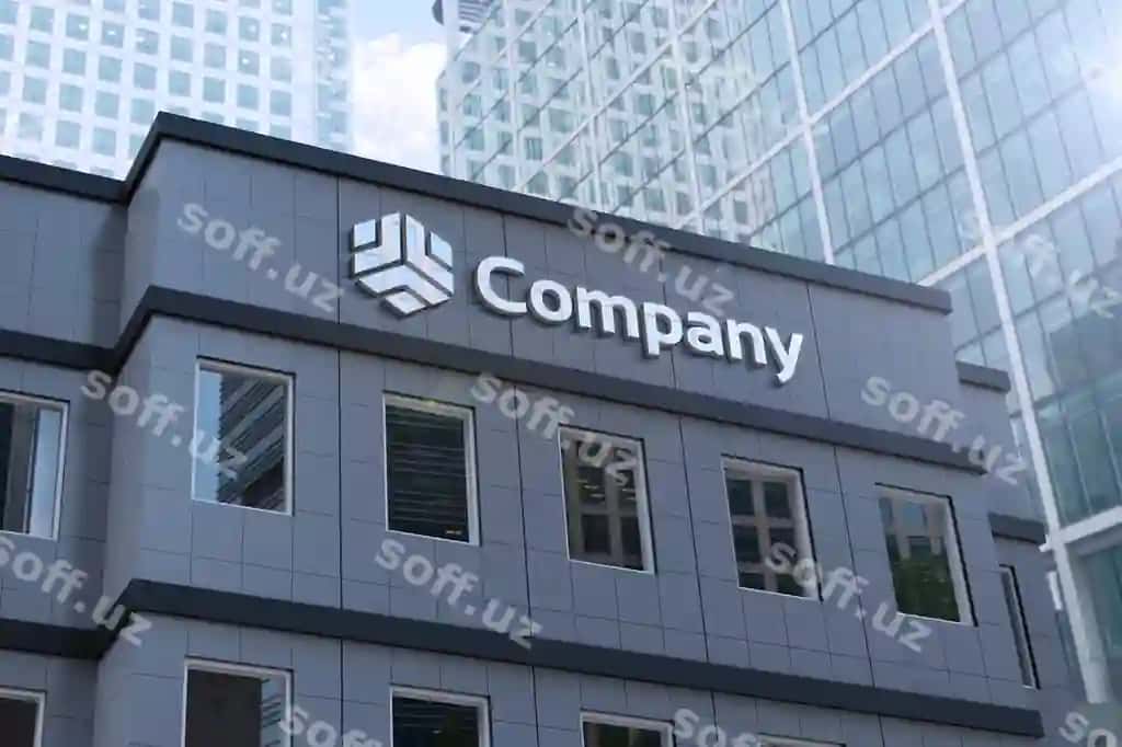 Logo mockup zamonaviy kulrang binо | Logo mockup modern gray building