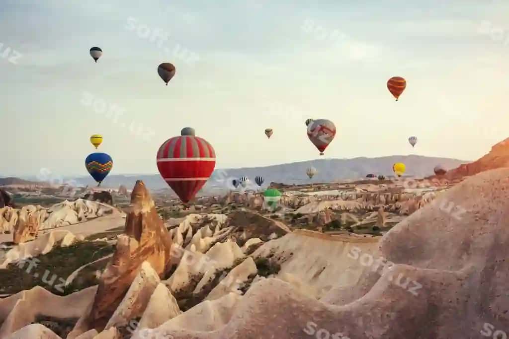 Qoraqalpog'iston sharqiy Turkmaniston | Hot air balloon flying rock landscape cappadocia turkey
