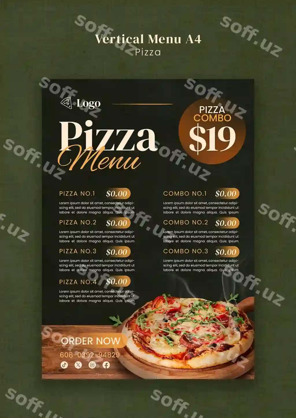 Mazali pizza restoran shabloni | Delicious pizza restaurant template