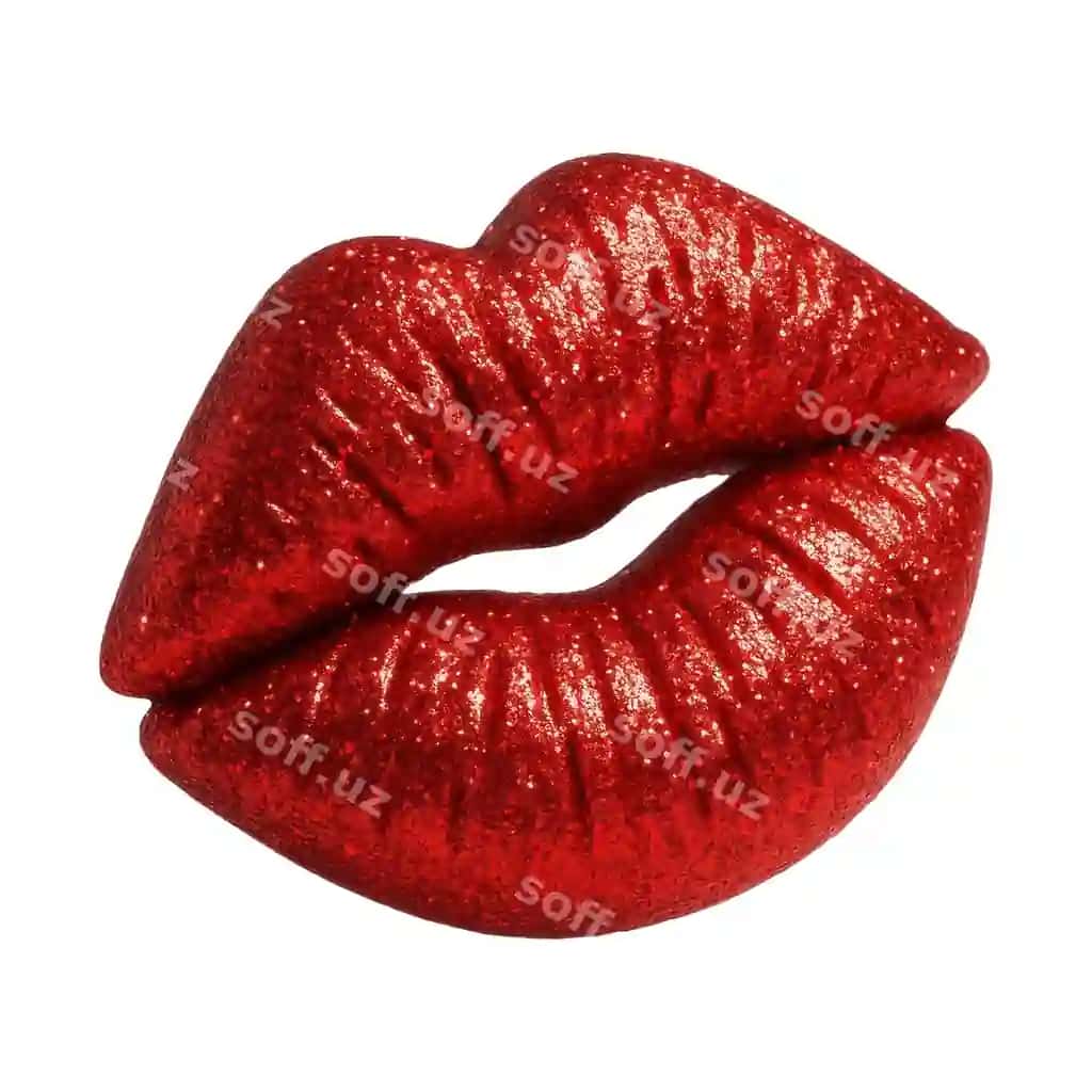 Qizil parıltı lablar o'tkazilgan belki | Red glitter lips kiss mark