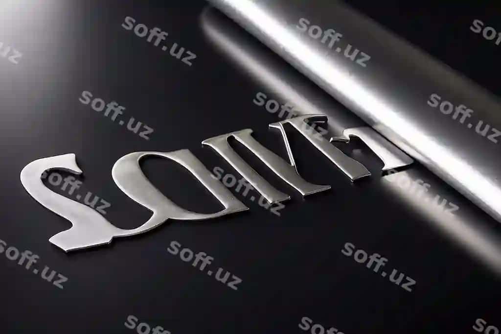 Kumush varaq qora fonda so'z kumush | Silver sheet with black background word silver