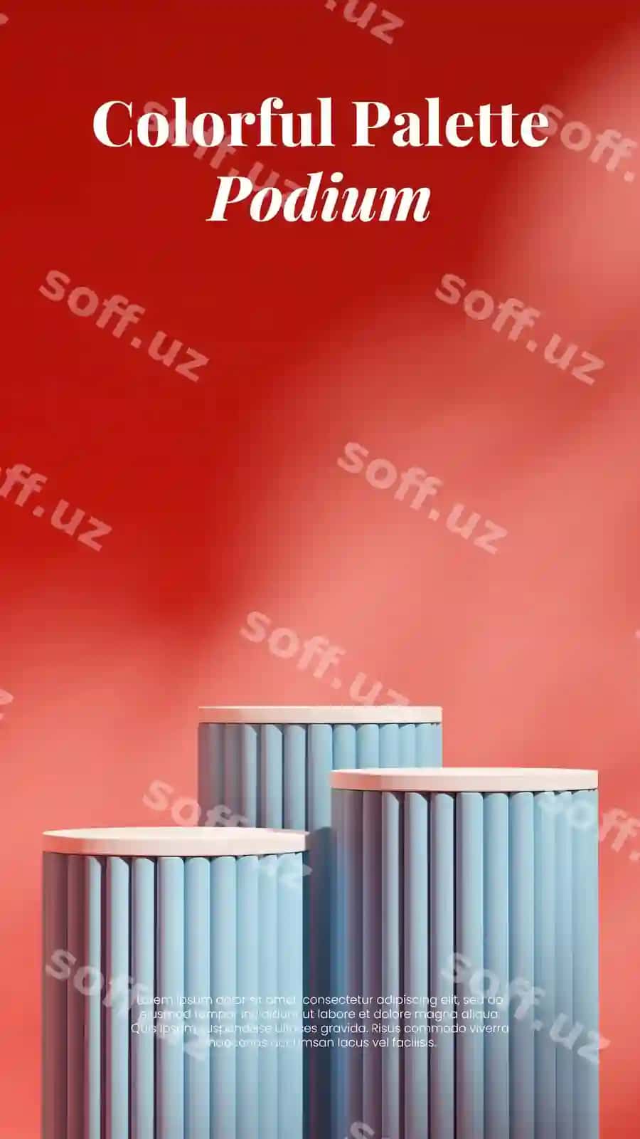 Qizil cho'l qalqonli devor foni 3d render rasm sahna mockup oq ko'k | Red bright wall background 3d render image scene mockup white blue