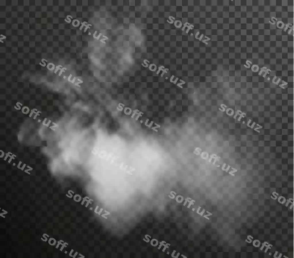 Oq tutun pufi ajraltirilgan shaffof qora fonda png buxar | White smoke puff isolated transparent black background png steam