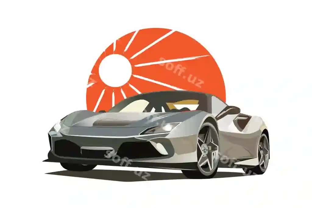 Mashina illustratsiyasi to'liq rangli | Car illustration full color