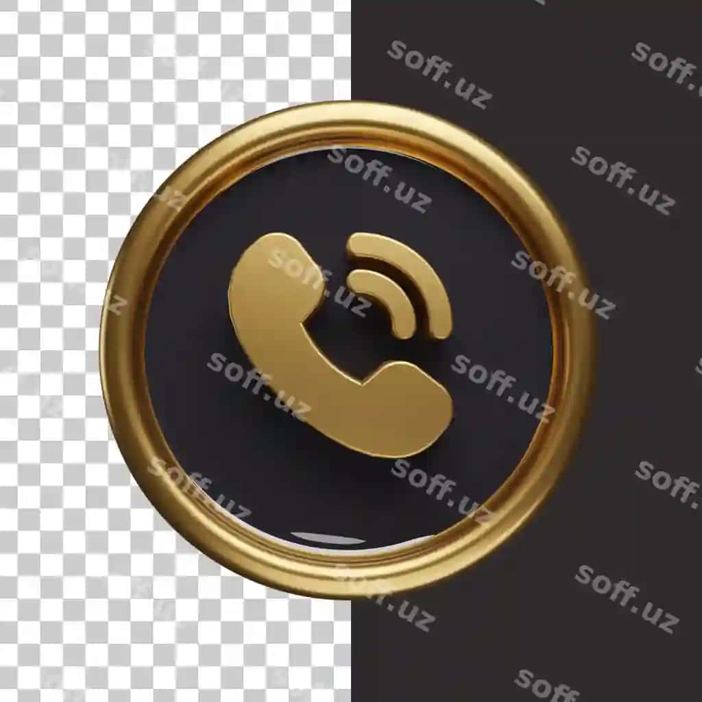 Qo'ng'iroq ikonasi oltin 3D | Call icon gold 3d
