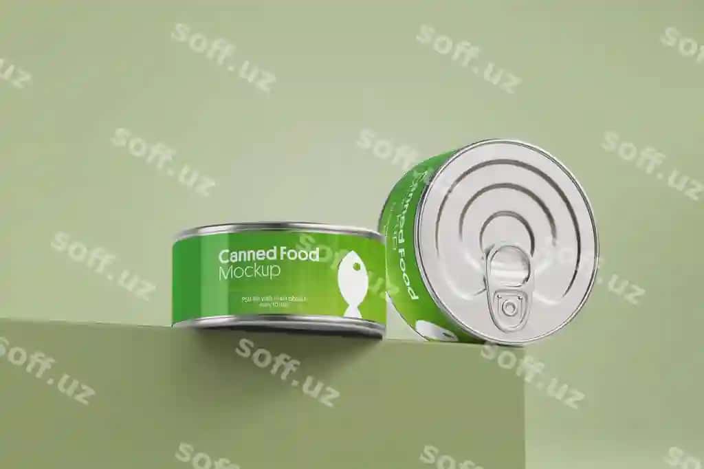 Konserva ovqat namunasi | Canned food mockup